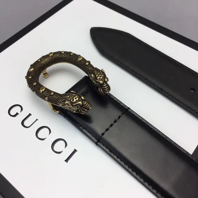 Gucci Horsebit 1955 Ceinture en cuir noir doré lisse boucle antique 8