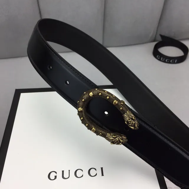 Gucci Horsebit 1955 Ceinture en cuir noir doré lisse boucle antique 9