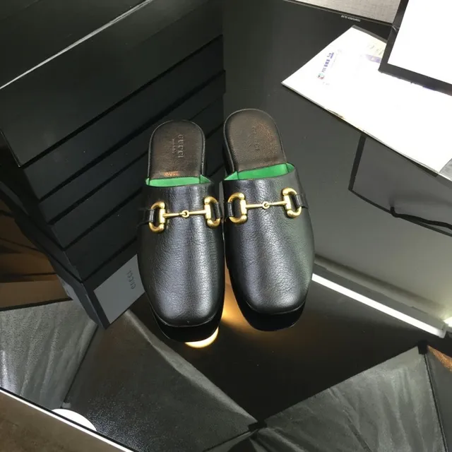 Gucci Horsebit 1955 Sapatos Casuais de Couro Preto Verde com Fivela 8