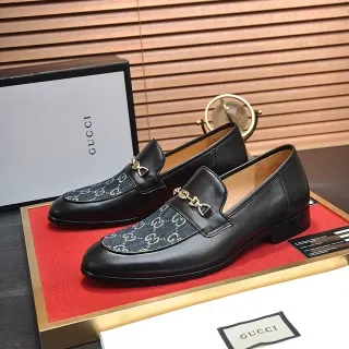 Gucci Horsebit 1955 কালো চামড়া এবং GG Monogram লোফার্স