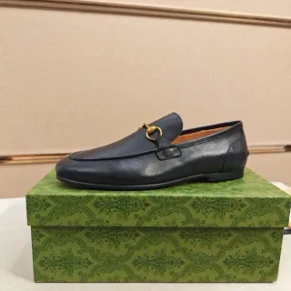 Gucci Horsebit 1955 Black Leather Gold Horsebit Loafer