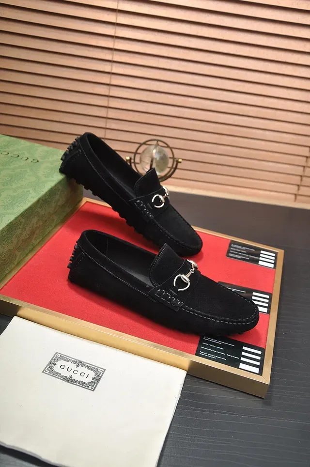 Gucci Horsebit 1955 Black Suede Loafers 6