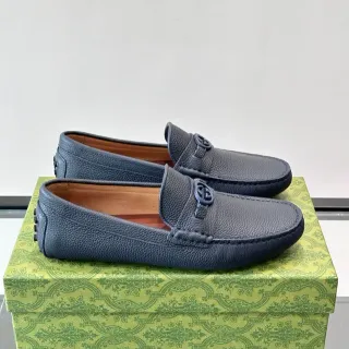 Gucci Horsebit 1955 مكاسين جلد أزرق بيبل