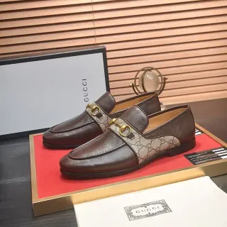 Gucci Horsebit 1955 বাদামী এবং বেইজ GG Web লুফার