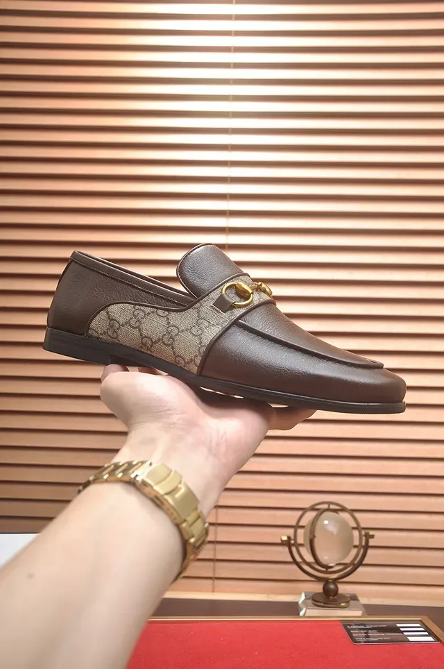 Gucci Horsebit 1955 Marrón y Beige GG Web Mocasines 4