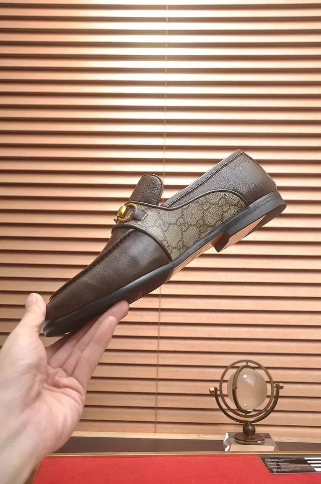 Gucci Horsebit 1955 Marrón y Beige GG Web Mocasines 5