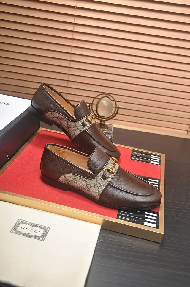 Gucci Horsebit 1955 Marrón y Beige GG Web Mocasines 6