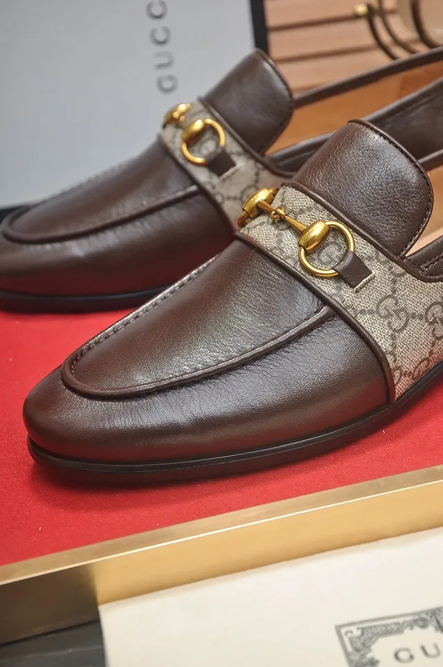Gucci Horsebit 1955 Marrón y Beige GG Web Mocasines 8