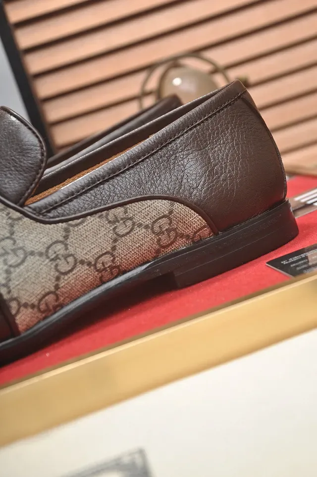 Gucci Horsebit 1955 Marrón y Beige GG Web Mocasines 9