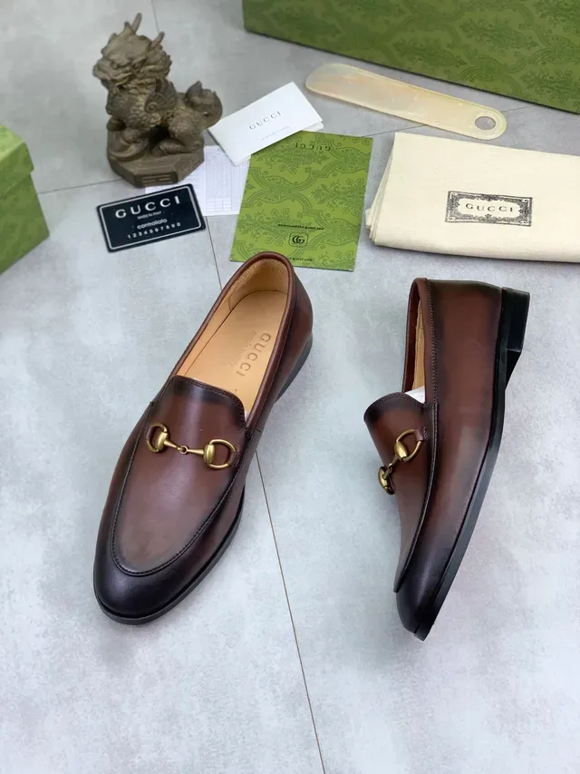 Mocassins Gucci Horsebit 1955 Couro Marrom e Preto 5