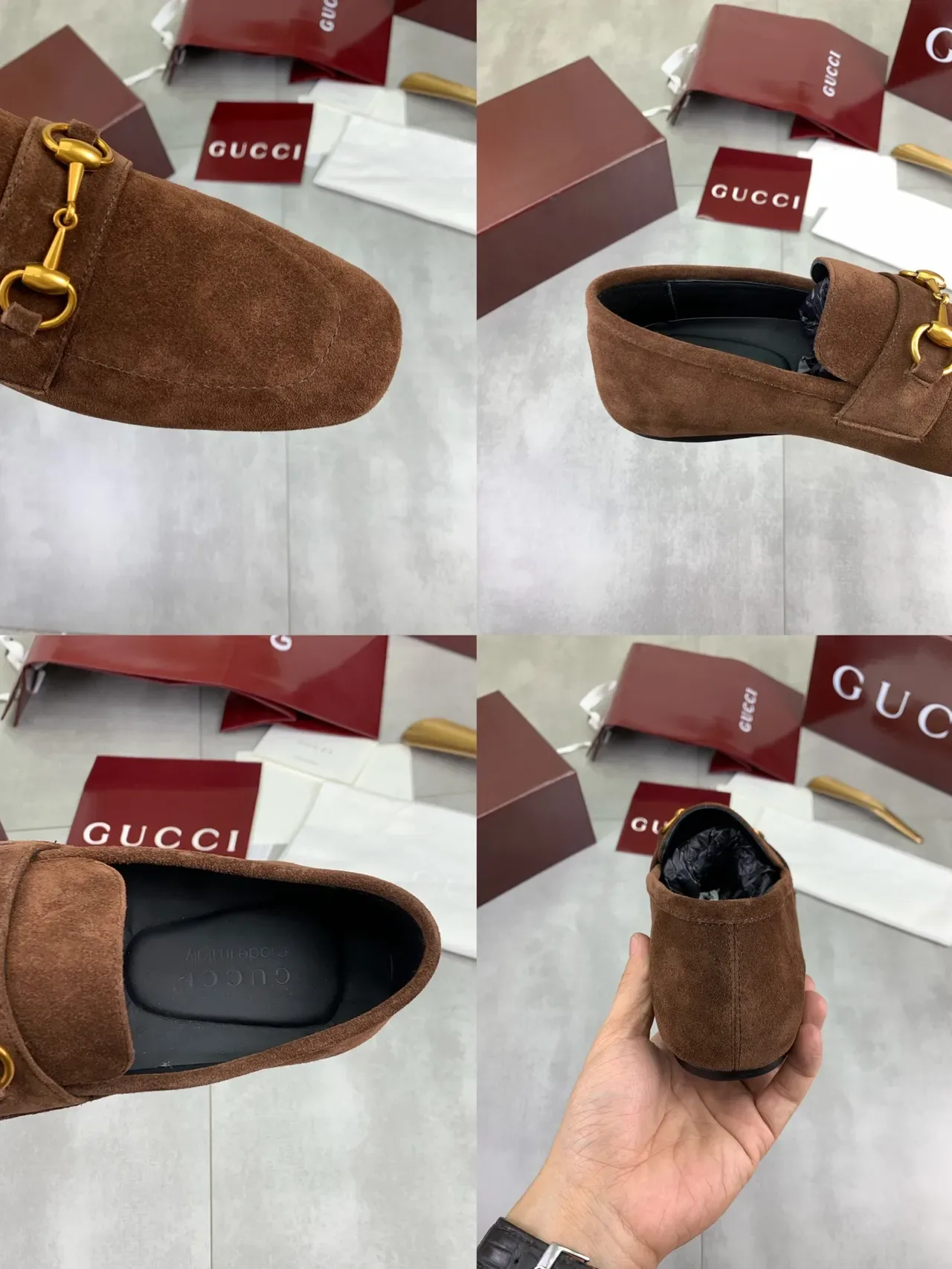 Gucci Horsebit 1955 Loafers Marrón de Ante 3