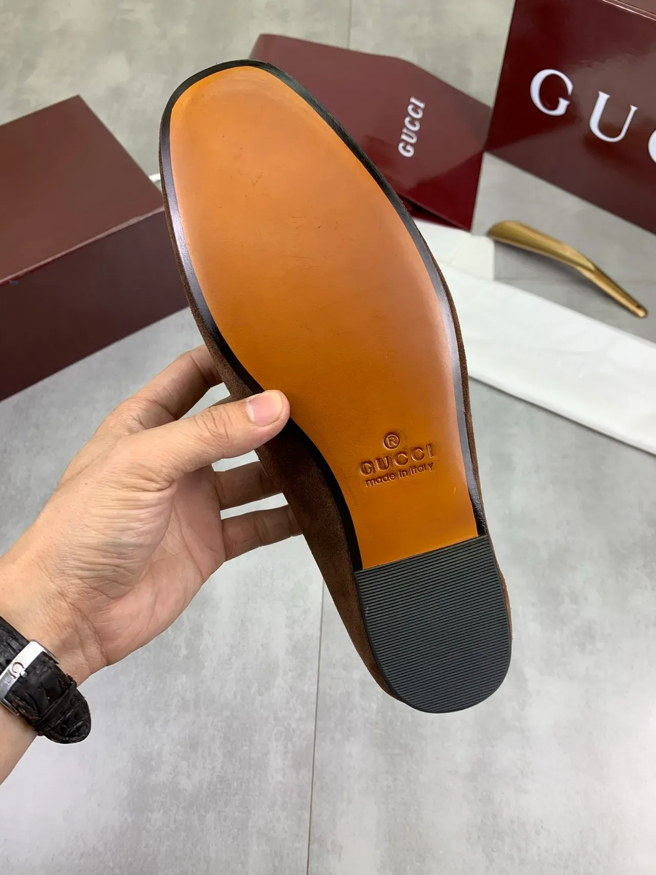 Gucci Horsebit 1955 Loafers Marrón de Ante 4