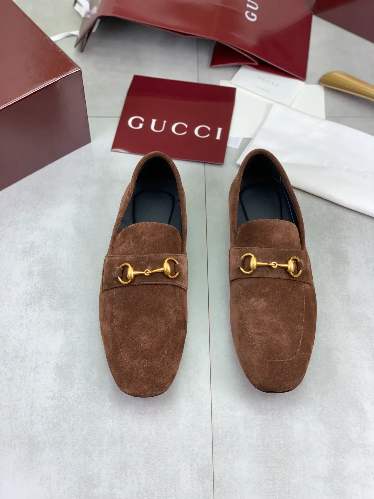 Gucci Horsebit 1955 Loafers Marrón de Ante 5