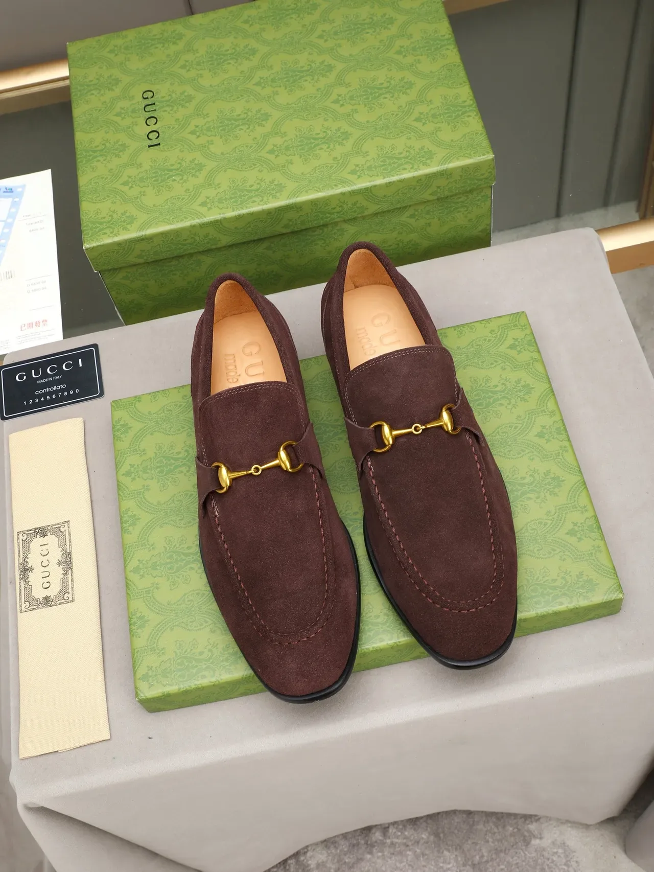 Gucci Horsebit 1955 बर्गंडी मखमली लोफर 3