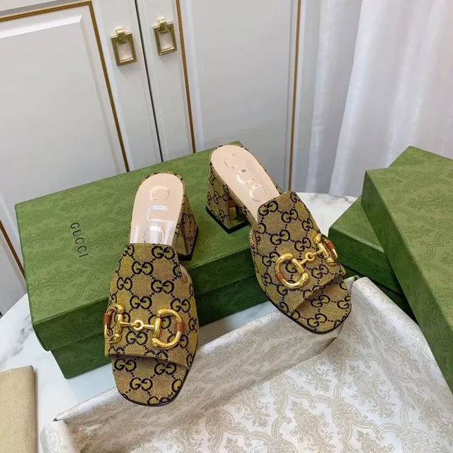 Gucci Horsebit 1955 GG Monogram ذهبي Horsebit Mule Loafers 4