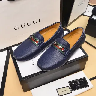 Gucci Horsebit 1955 أزرق بحري جلد بحبيبات لوبفر