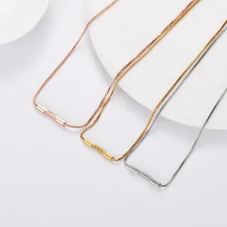 Gucci Iconic Bar সোনা চাঁদি সরল খোদাই পেন্ডেন্ট নেকলেস
