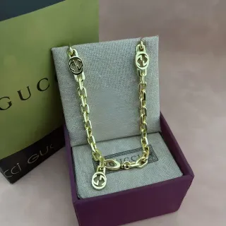 Gucci Interlocking G سوار سلسلة سوار ذهبي تعويذات شعار سوار