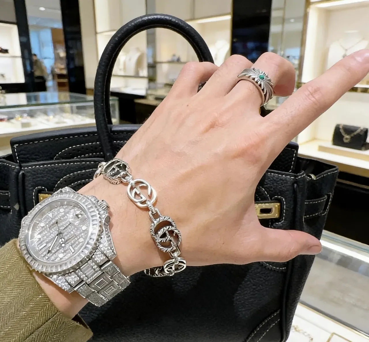 Gucci Interlocking G Twisted Link Silver Bracelet 2