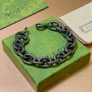 سوار Gucci Interlocking G Twisted Rope-Link Oxidized Black