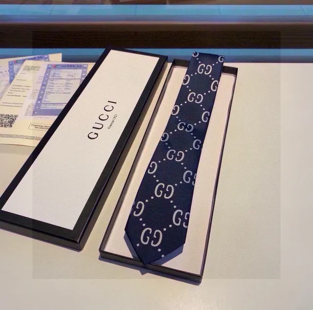 Gucci Interlocking GG Monogram Navy gravata 6