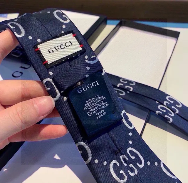 Gucci Interlocking GG Monogram Navy gravata 8