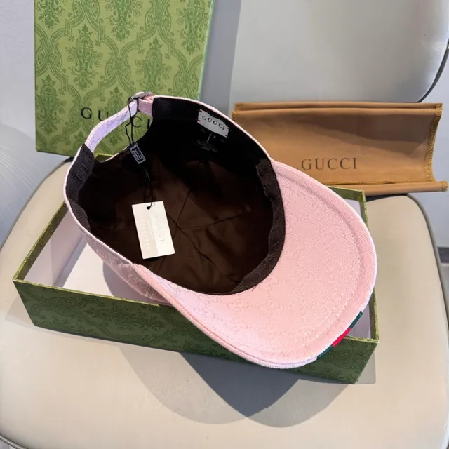 Gucci Monogram Jacquard ويب ستريب وردي قبعة بيسبول 5