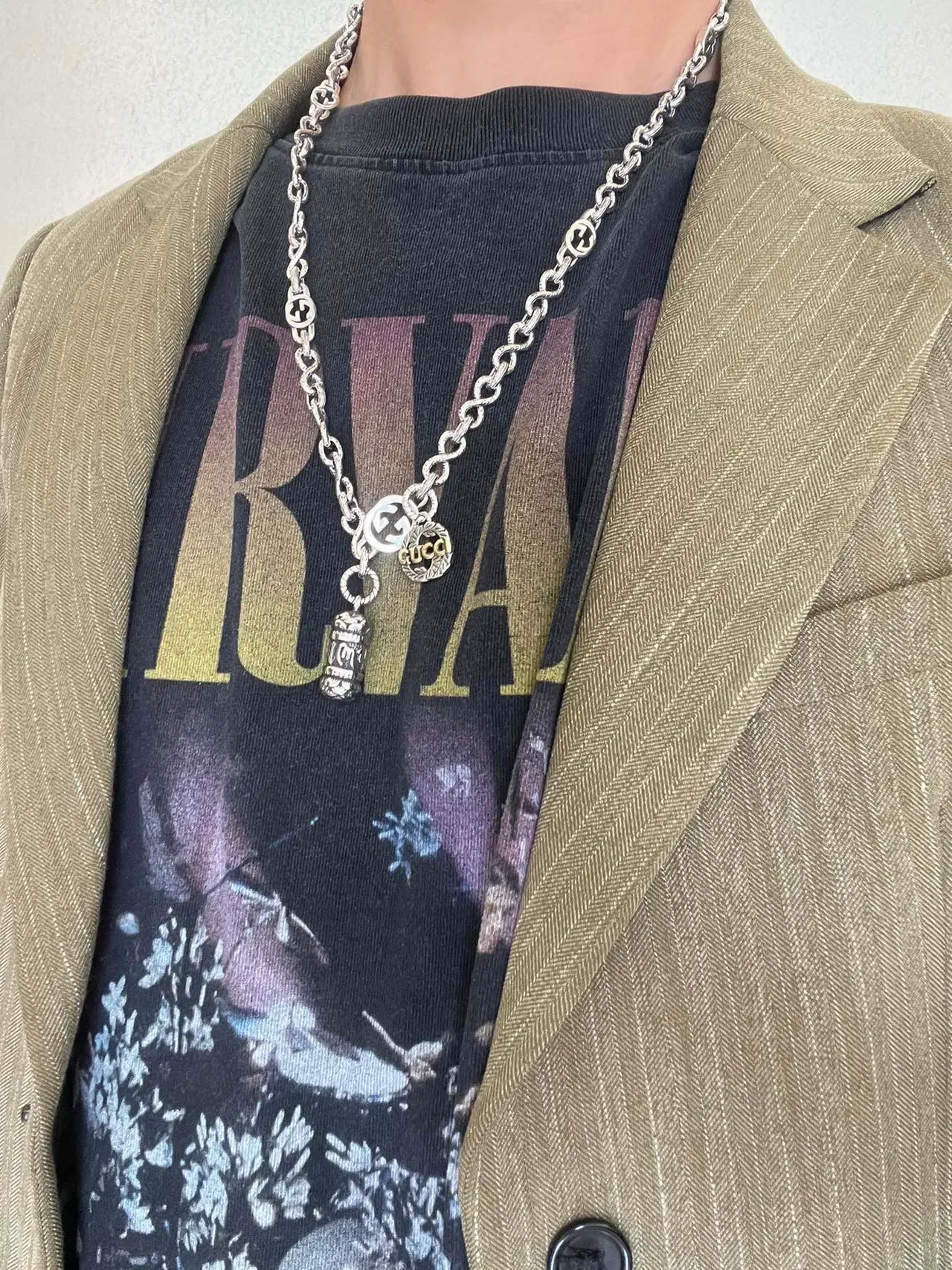 Gucci Multi-Pendant Silver Chain Necklace 5