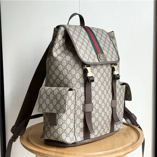 Gucci Ophidia 米棕 GG Monogram Canvas Web 条纹 装饰 休闲 Backpack 9