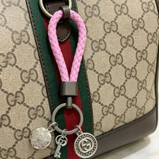 Gucci Ophidia beige marron GG Monogram toile rayures web accent sac à main