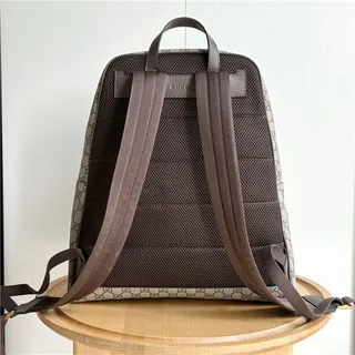 Gucci Ophidia बीज हरा GG Monogram कैनवास वेब स्ट्राइप एकसेंट कैजुअल बैकपैक 8
