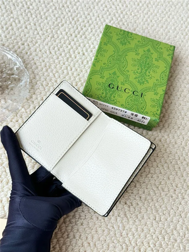 Gucci Ophidia भूरा चमड़ा जाली पट्टी छोटी वॉलेट 10