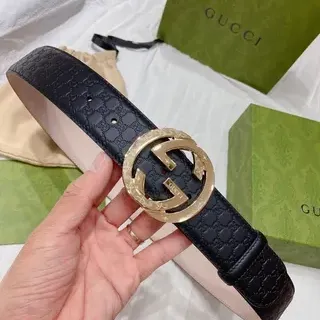 Gucci Ophidia 黑色 GG Monogram 皮革腰带