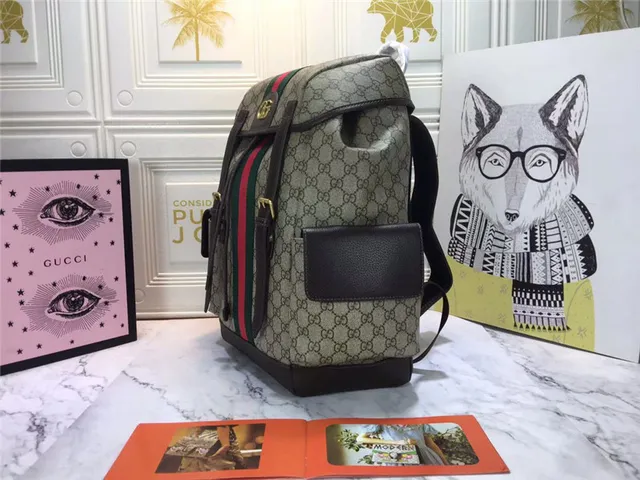 Gucci Ophidia GG Monogram Canvas Web Stripe sac à dos casual 8
