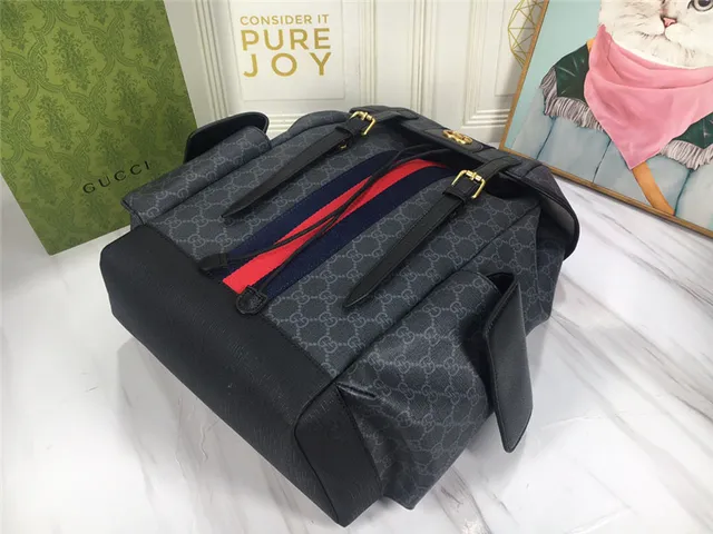 Gucci Ophidia GG Monogram Canvas Web Stripe sac à dos casual 14