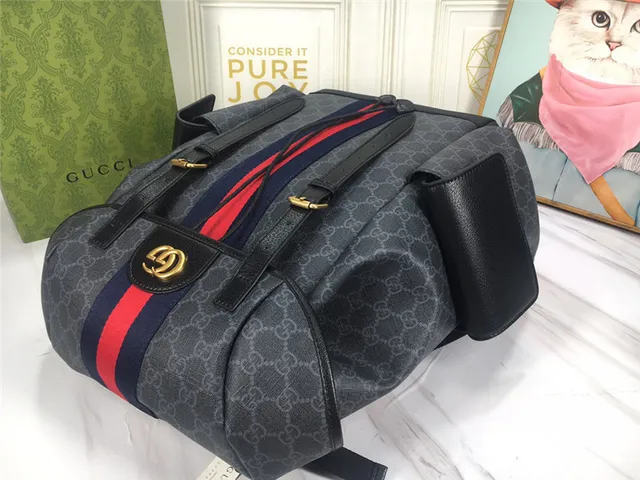 Gucci Ophidia GG Monogram Canvas Web Stripe sac à dos casual 15