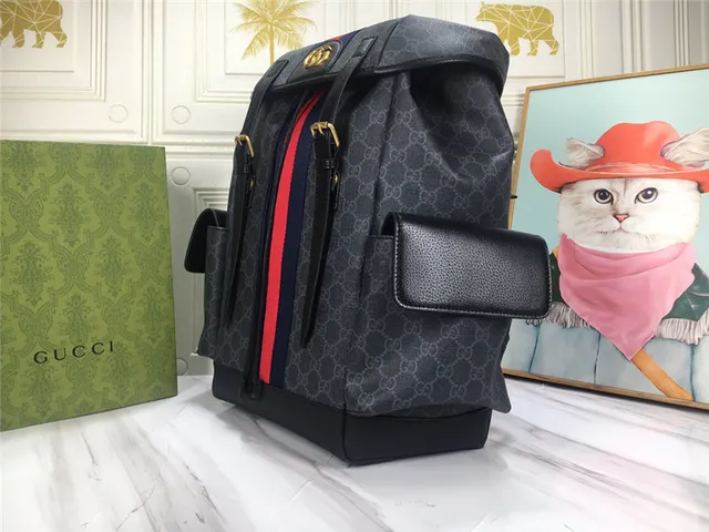 Gucci Ophidia GG Monogram Canvas Web Stripe sac à dos casual 17
