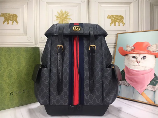 Gucci Ophidia GG Monogram Canvas Web Stripe sac à dos casual 19