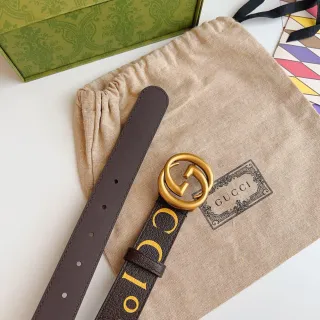 Gucci Ophidia Cinto de couro com impressão de logo multicolor