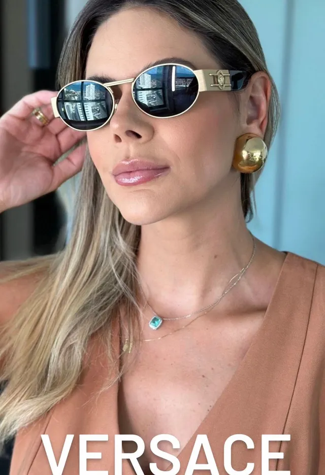 Gucci Round Metal Gold and Black Sunglasses 3