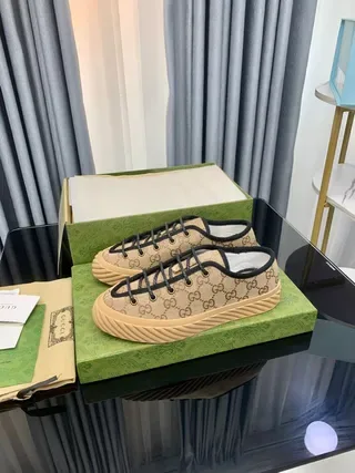 Gucci Screener Beige and Black GG Monogram tênis lifestyle 9