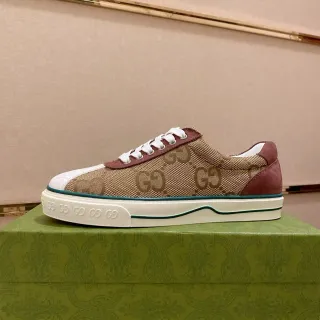 Gucci Screener Beige Burgundy GG Monogram 生活方式运动鞋