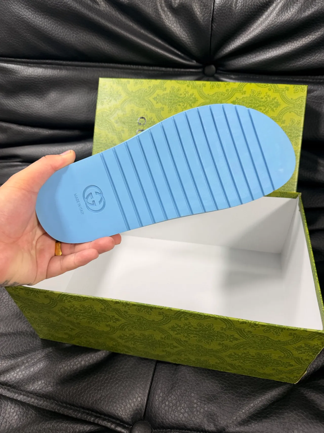 Gucci Screener Light Blue Slide Slippers 2