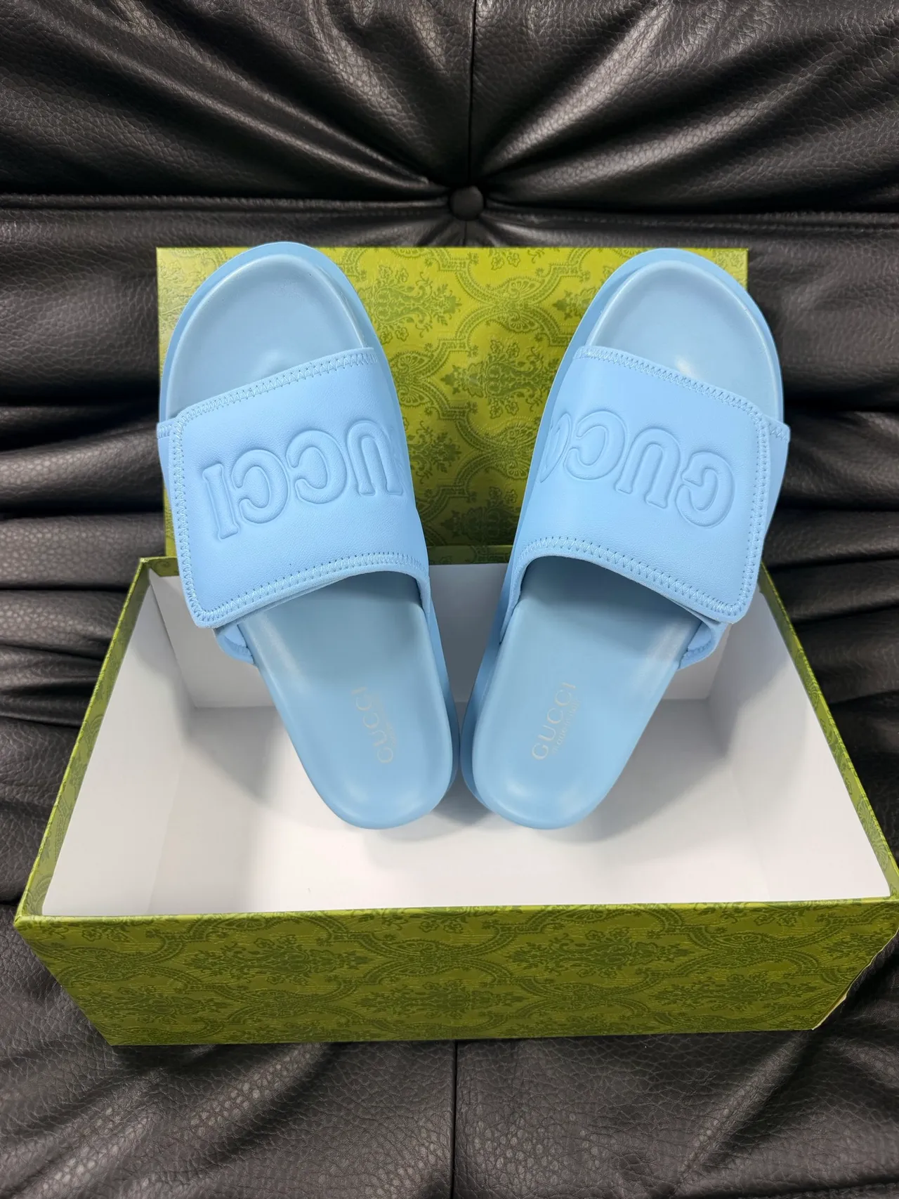 Gucci Screener Light Blue Slide Slippers 3