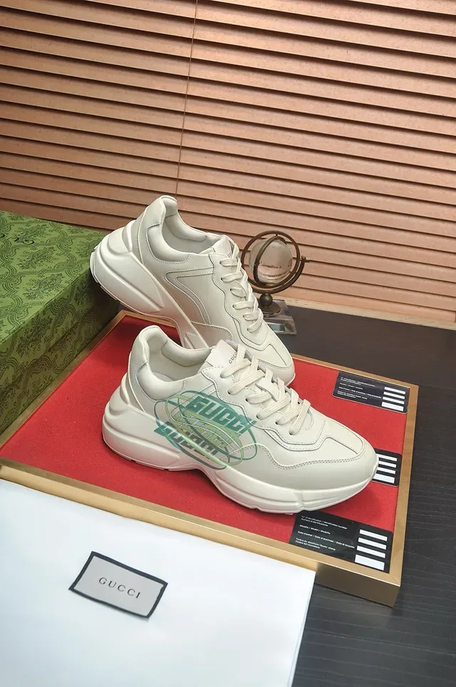 Gucci Screener Off-White Couro Interlocking GG Logo Lifestyle Sneakers 6