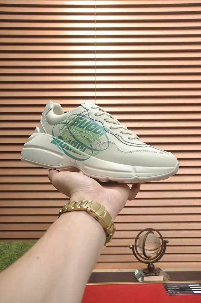 Gucci Screener Off-White Couro Interlocking GG Logo Lifestyle Sneakers 8