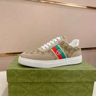 Gucci Tennis 1977 Beige GG Monogram Lona y Ante Zapatillas Lifestyle
