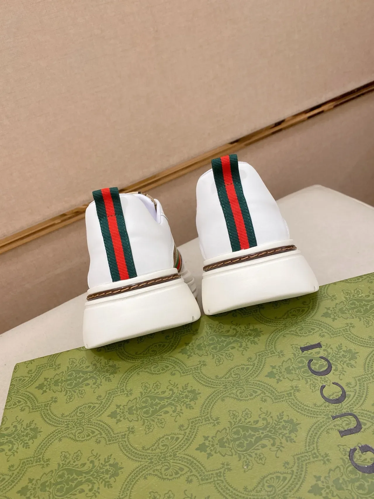 Gucci Tennis 1977 GG Monogram Canvas White Red Green Lifestyle Sneakers 3