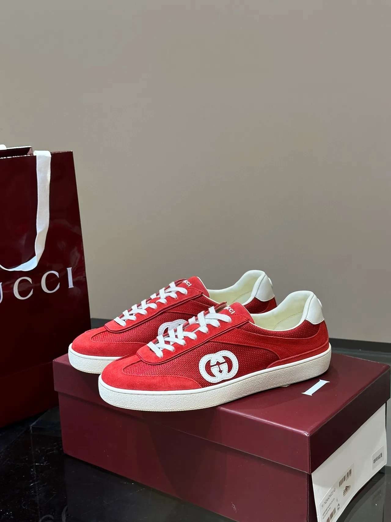 Gucci Tennis 1977 Rojo y Blanco Zapatillas Lifestyle 3