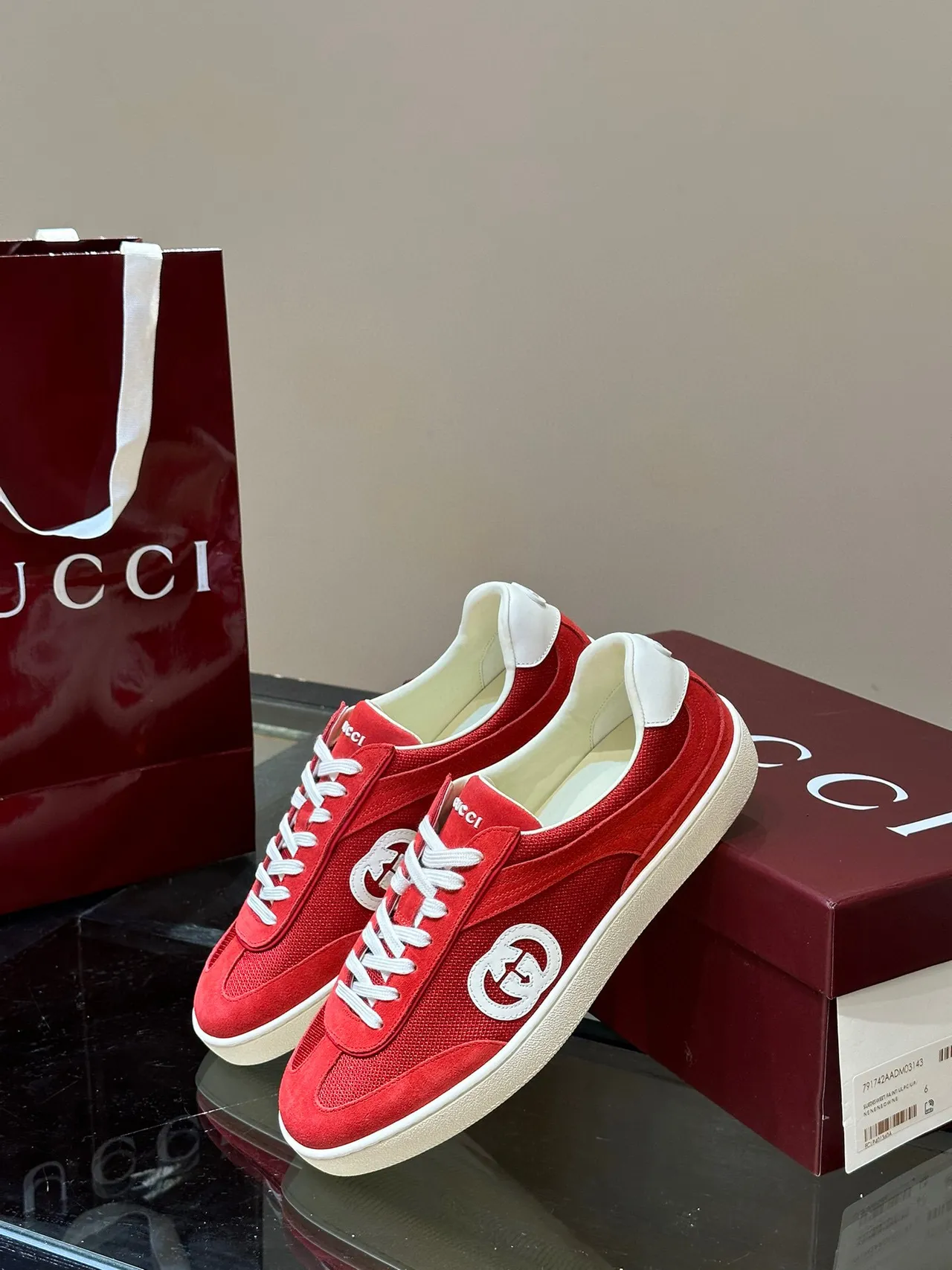 Gucci Tennis 1977 Rojo y Blanco Zapatillas Lifestyle 4